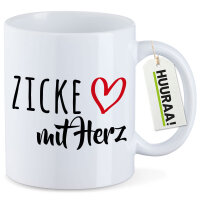 Kaffeetasse Zicke mit Herz 330ml