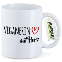 Kaffeetasse Veganierin mit Herz 330ml