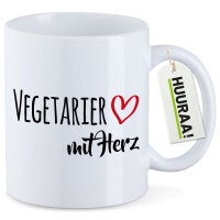 Kaffeetasse Vegetarier mit Herz 330ml