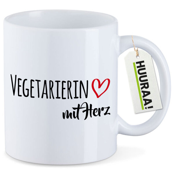 Kaffeetasse Vegetarierin mit Herz 330ml