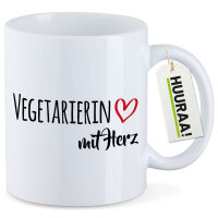 Kaffeetasse Vegetarierin mit Herz 330ml