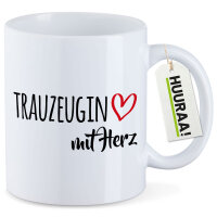 Kaffeetasse Trauzeugin mit Herz 330ml