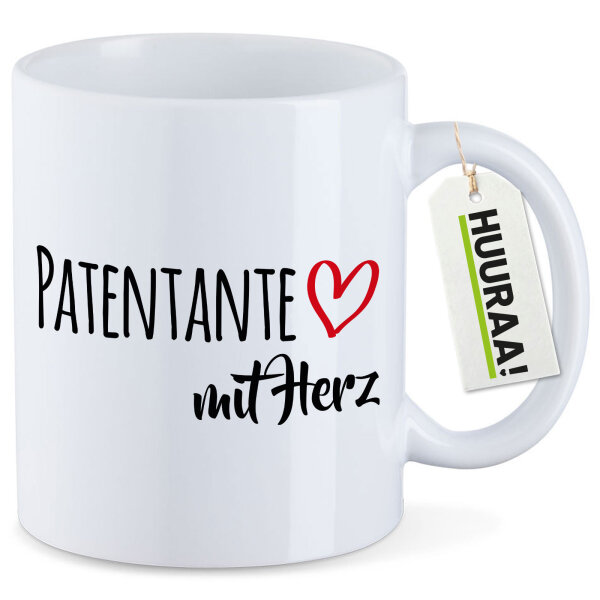 Kaffeetasse Patentante mit Herz 330ml