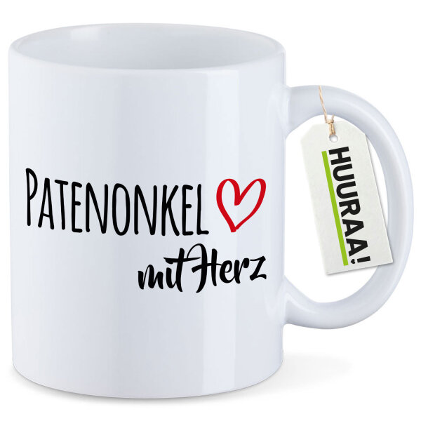 Kaffeetasse Patenonkel mit Herz 330ml