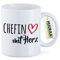 Kaffeetasse Chefin mit Herz 330ml