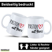Kaffeetasse Pastor mit Herz 330ml