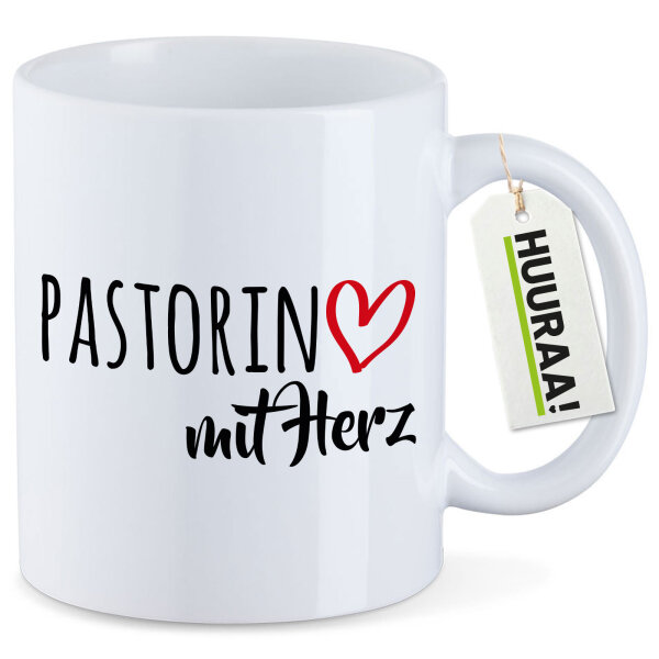 Kaffeetasse Pastorin mit Herz 330ml