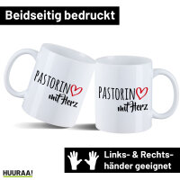 Kaffeetasse Pastorin mit Herz 330ml
