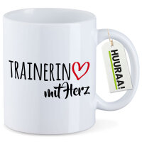 Kaffeetasse Trainerin mit Herz 330ml