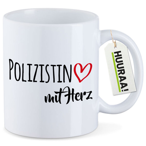 Kaffeetasse Polizistin mit Herz 330ml