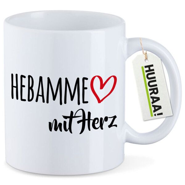 Kaffeetasse Hebamme mit Herz 330ml