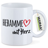 Kaffeetasse Hebamme mit Herz 330ml