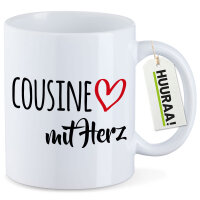 Kaffeetasse Cousine mit Herz 330ml