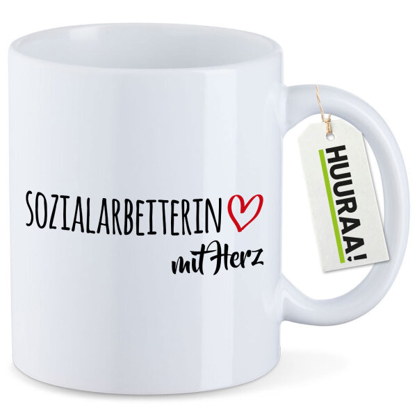 Kaffeetasse Sozialarbeiterin mit Herz 330ml