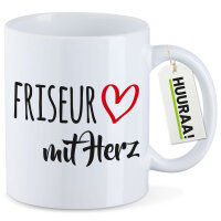 Kaffeetasse Friseur mit Herz 330ml