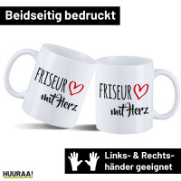Kaffeetasse Friseur mit Herz 330ml