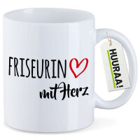 Kaffeetasse Friseurin mit Herz 330ml
