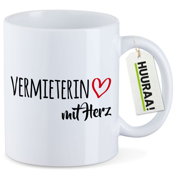 Kaffeetasse Vermieterin mit Herz 330ml