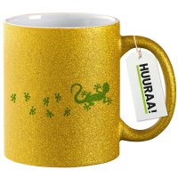 Glitzertasse Gecko Tapsen 330ml