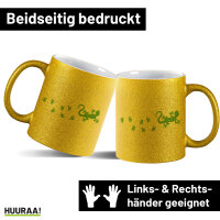 Glitzertasse Gecko Tapsen 330ml