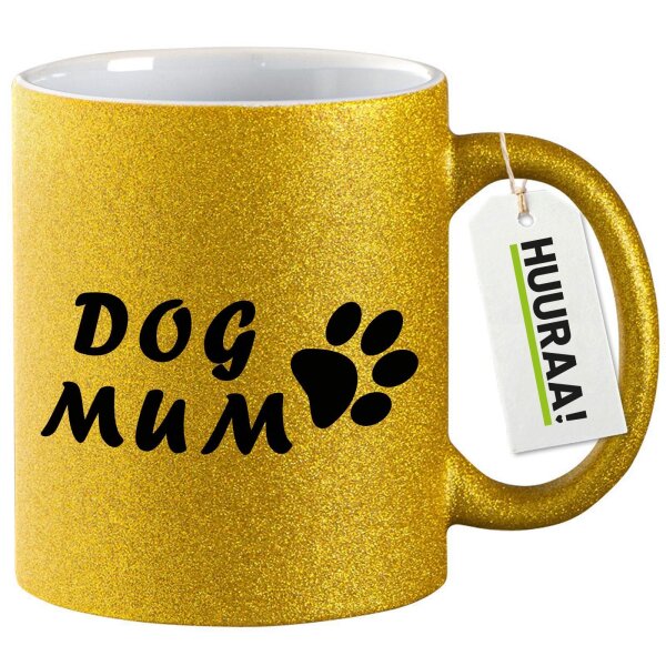 Glitzertasse Dog Mum Tapse 330ml