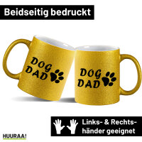 Glitzertasse Dog Dad Tapse 330ml