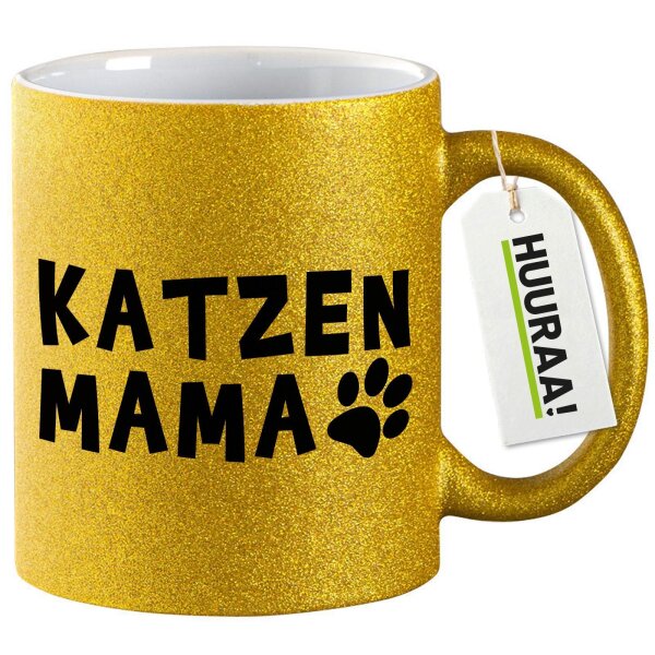 Glitzertasse Katzenmama Tapse 330ml