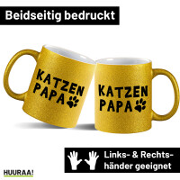 Glitzertasse Katzenpapa Tapse 330ml
