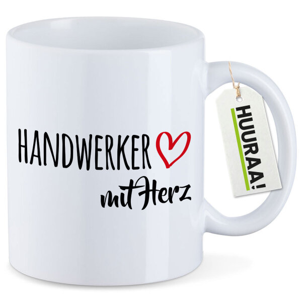 Kaffeetasse Handwerker mit Herz 330ml