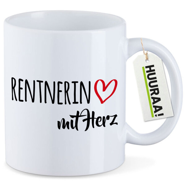 Kaffeetasse Rentnerin mit Herz 330ml