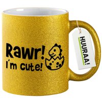 Glitzertasse Baby Dino I`m cute 330ml
