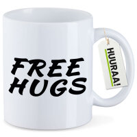 Kaffeetasse Free Hugs Schriftzug 330ml