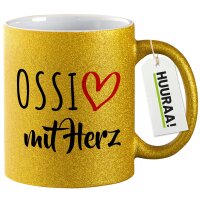 Glitzertasse Ossi mit Herz 330ml