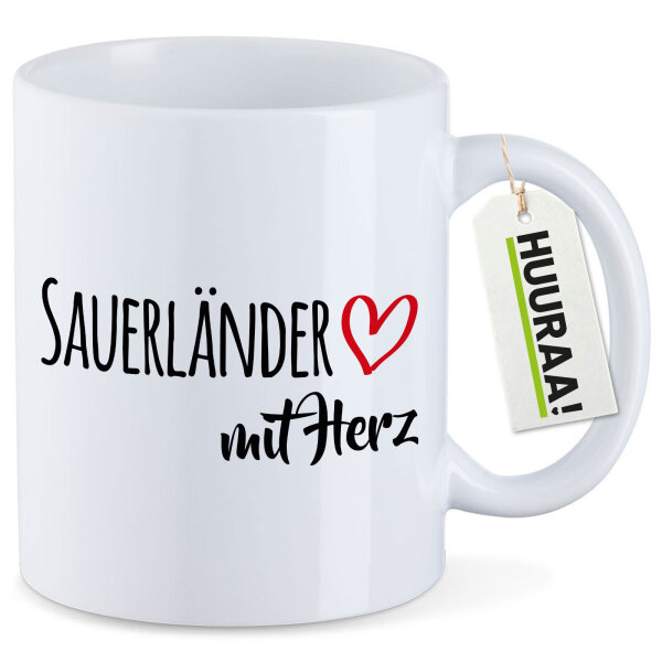 Kaffeetasse Sauerländer mit Herz 330ml