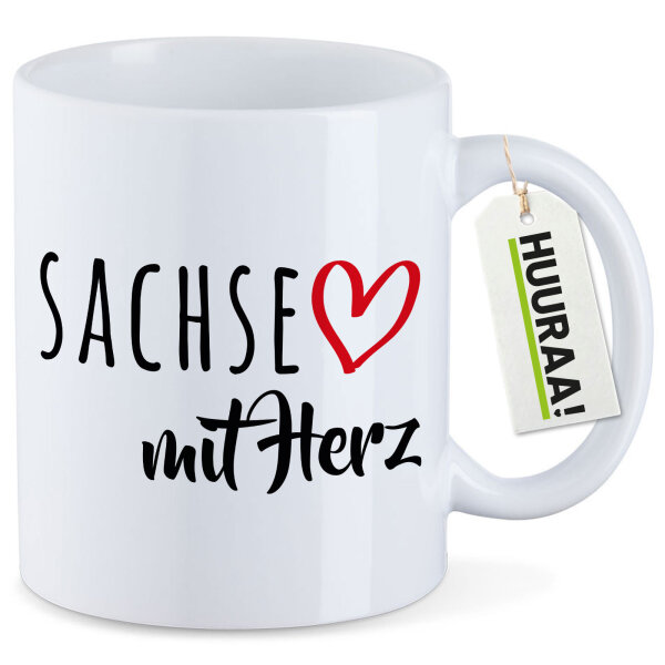Kaffeetasse Sachse mit Herz 330ml