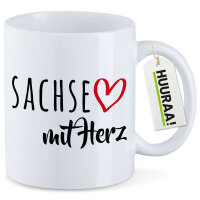 Kaffeetasse Sachse mit Herz 330ml
