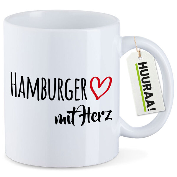 Kaffeetasse Hamburger mit Herz 330ml