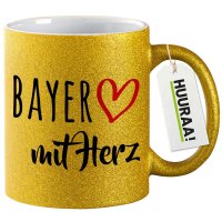 Glitzertasse Bayer mit Herz 330ml