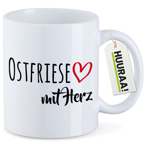 Kaffeetasse Ostfriese mit Herz 330ml