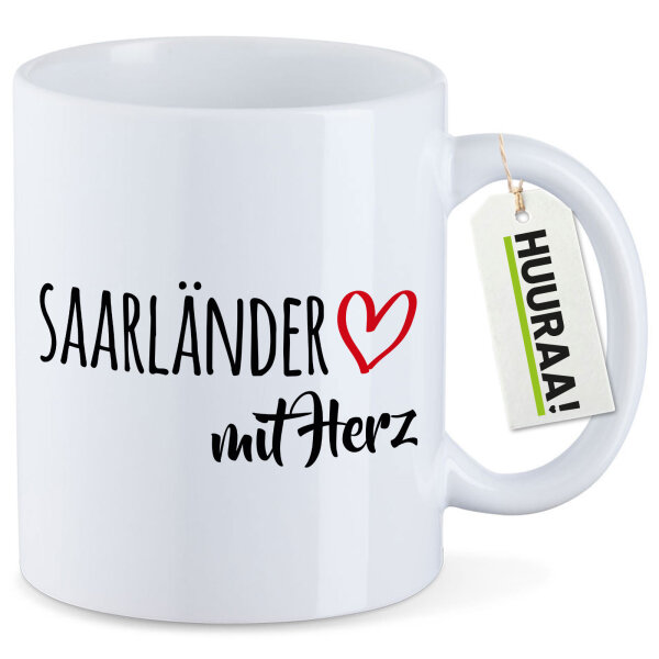Kaffeetasse Saarländer mit Herz 330ml