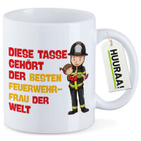 Kaffeetasse Tasse gehört der besten Feuerwehrfrau...