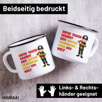 Emaille Tasse Tasse gehört der besten Feuerwehrfrau der Welt 300ml Vintage Emaille Becher