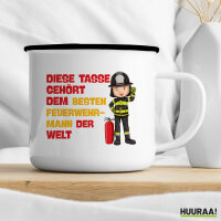 Emaille Tasse Tasse gehört dem besten Feuerwehrmann der Welt 300ml Vintage Emaille Becher