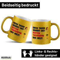 Glitzertasse Tasse gehört der besten Tierärztin...
