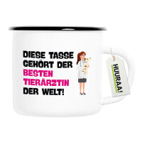 Emaille Tasse Tasse gehört der besten Tierärztin der Welt 300ml Vintage Emaille Becher