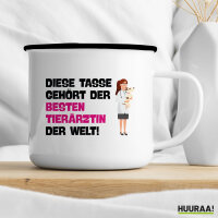 Emaille Tasse Tasse gehört der besten Tierärztin der Welt 300ml Vintage Emaille Becher