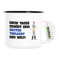 Emaille Tasse Tasse gehört dem besten Tierarzt der Welt 300ml Vintage Emaille Becher