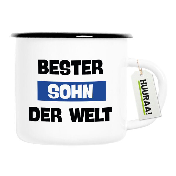 Emaille Tasse Bester Sohn der Welt 300ml Vintage