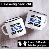 Emaille Tasse Bester Sohn der Welt 300ml Vintage Emaille...