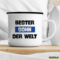 Emaille Tasse Bester Sohn der Welt 300ml Vintage Emaille Becher